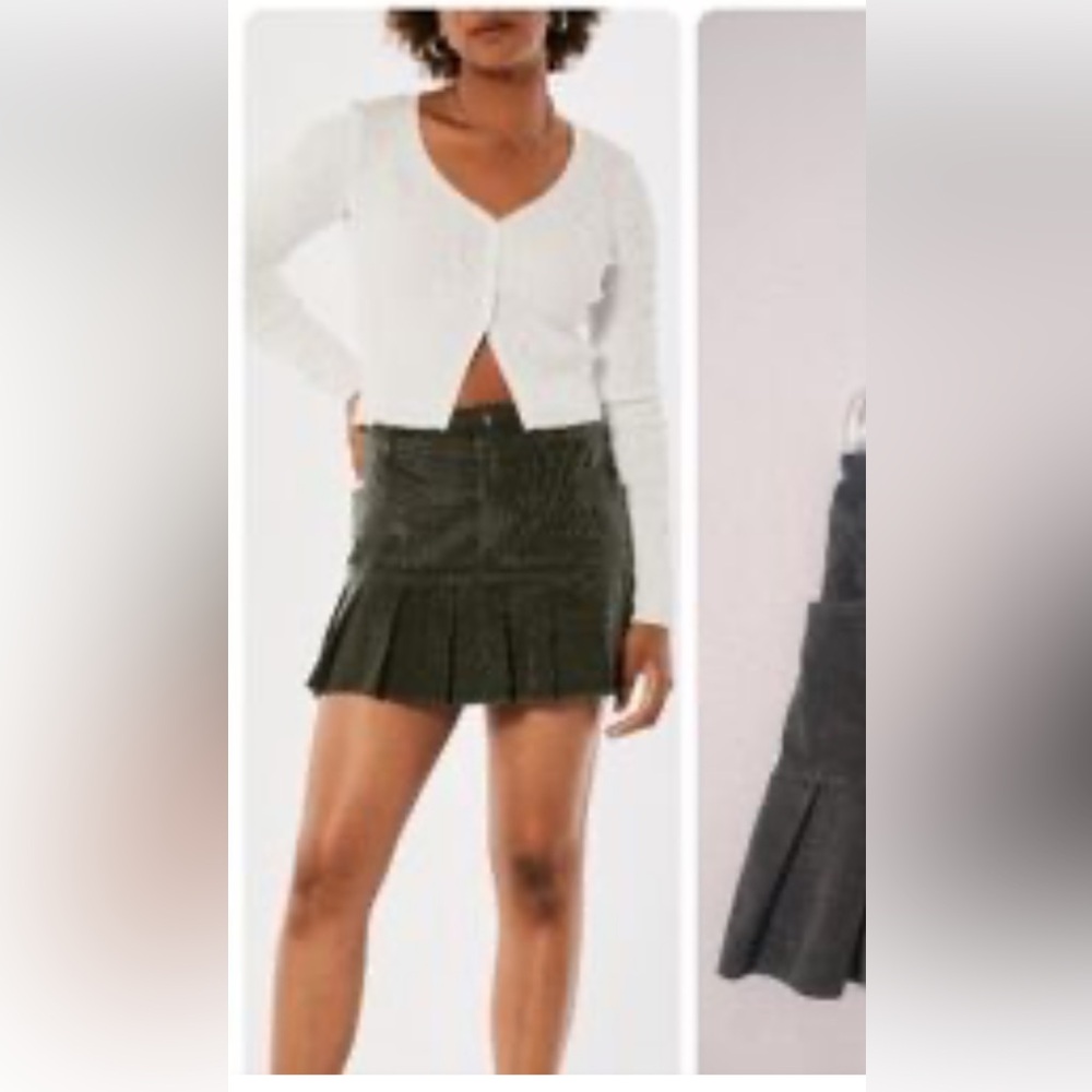 Hollister olive ‎ Mini Skirt in light cord. Worn once